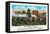 Lexington, MA - Representation of the Battle of Lexington, Capt. Parker Quote-Lantern Press-Framed Stretched Canvas