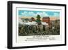 Lexington, MA - Representation of the Battle of Lexington, Capt. Parker Quote-Lantern Press-Framed Art Print