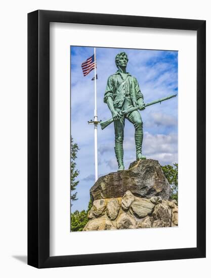 Lexington Minute Man Patriot Statue, Lexington Battle Green, Massachusetts.-William Perry-Framed Photographic Print