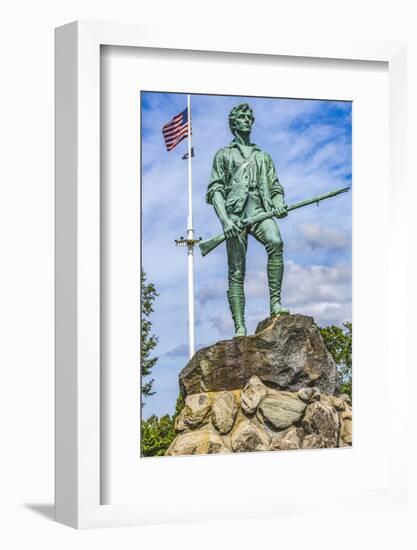 Lexington Minute Man Patriot Statue, Lexington Battle Green, Massachusetts.-William Perry-Framed Photographic Print