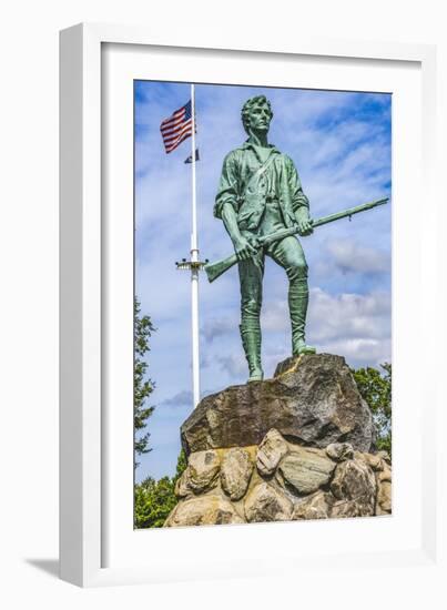 Lexington Minute Man Patriot Statue, Lexington Battle Green, Massachusetts.-William Perry-Framed Photographic Print