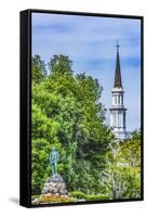 Lexington Minute Man Patriot Statue, Massachusetts. Site of April 19, 1775 first battle-William Perry-Framed Stretched Canvas