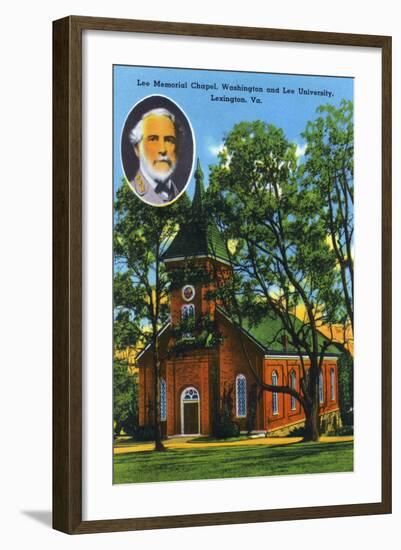 Lexington, VA, Exterior View of the Lee Memorial Chapel, Washington and Lee University-Lantern Press-Framed Art Print