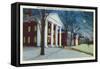 Lexington, VA, Exterior View of Washington, Lee University at Night during Winter-Lantern Press-Framed Stretched Canvas