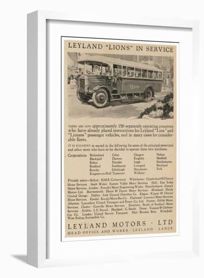 Leyland Lion Motor Bus-null-Framed Art Print