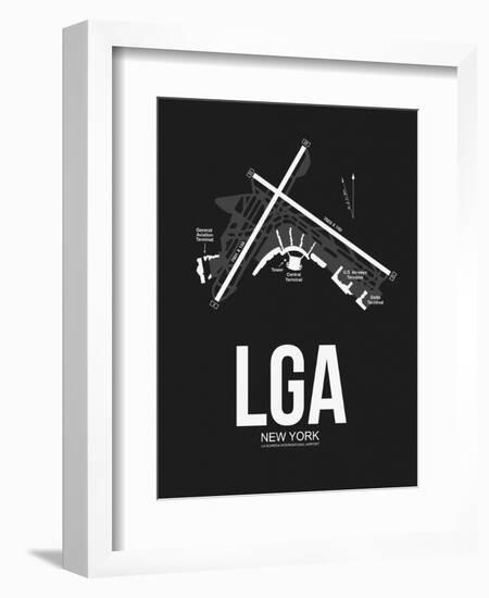 LGA New York Airport Black-NaxArt-Framed Art Print