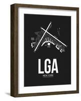 LGA New York Airport Black-NaxArt-Framed Art Print