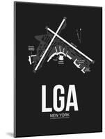 LGA New York Airport Black-NaxArt-Mounted Art Print