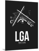 LGA New York Airport Black-NaxArt-Mounted Art Print