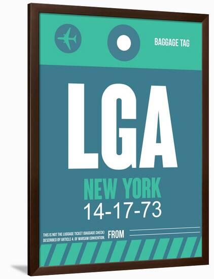 LGA New York Luggage Tag 2-NaxArt-Framed Art Print