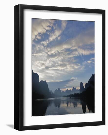 Li River and Karst Peaks at sunrise, Guilin, China-Adam Jones-Framed Photographic Print
