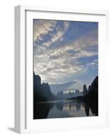 Li River and Karst Peaks at sunrise, Guilin, China-Adam Jones-Framed Photographic Print