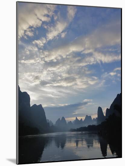 Li River and Karst Peaks at sunrise, Guilin, China-Adam Jones-Mounted Photographic Print