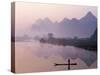 Li River and Limestone Mountains and River,Yangshou, Guangxi Province, China-Steve Vidler-Stretched Canvas