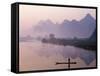 Li River and Limestone Mountains and River,Yangshou, Guangxi Province, China-Steve Vidler-Framed Stretched Canvas