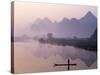 Li River and Limestone Mountains and River,Yangshou, Guangxi Province, China-Steve Vidler-Stretched Canvas