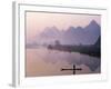 Li River and Limestone Mountains and River,Yangshou, Guangxi Province, China-Steve Vidler-Framed Photographic Print