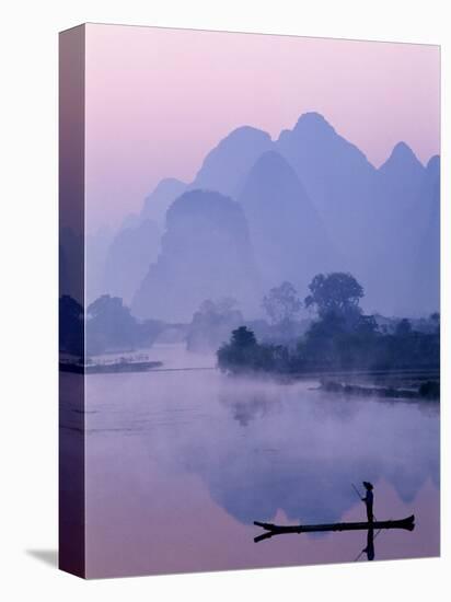 Li River and Limestone Mountains and River,Yangshou, Guangxi Province, China-Steve Vidler-Stretched Canvas