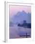 Li River and Limestone Mountains and River,Yangshou, Guangxi Province, China-Steve Vidler-Framed Photographic Print