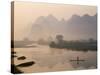 Li River and Limestone Mountains and River,Yangshou, Guangxi Province, China-Steve Vidler-Stretched Canvas