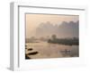 Li River and Limestone Mountains and River,Yangshou, Guangxi Province, China-Steve Vidler-Framed Photographic Print