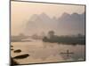 Li River and Limestone Mountains and River,Yangshou, Guangxi Province, China-Steve Vidler-Mounted Photographic Print