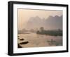 Li River and Limestone Mountains and River,Yangshou, Guangxi Province, China-Steve Vidler-Framed Photographic Print