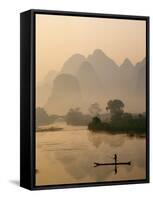 Li River and Limestone Mountains and River,Yangshou, Guangxi Province, China-Steve Vidler-Framed Stretched Canvas