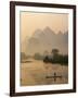 Li River and Limestone Mountains and River,Yangshou, Guangxi Province, China-Steve Vidler-Framed Photographic Print