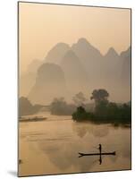 Li River and Limestone Mountains and River,Yangshou, Guangxi Province, China-Steve Vidler-Mounted Photographic Print