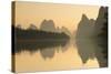 Li River at Dawn, Xingping, Yangshuo, Guangxi, China-Ian Trower-Stretched Canvas