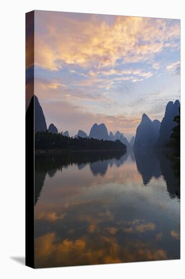 Li River at sunrise, near Xingping, China-Adam Jones-Stretched Canvas