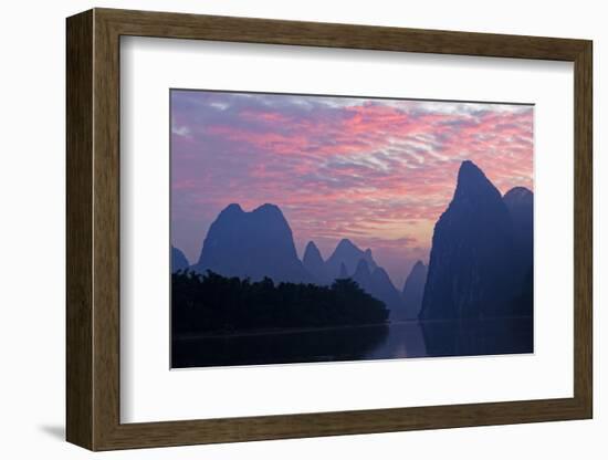 Li River at sunrise, near Xingping, China.-Adam Jones-Framed Photographic Print