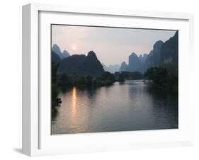 Li River in Yangshuo, Near Guilin, Guangxi Province, China-Kober Christian-Framed Photographic Print