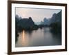 Li River in Yangshuo, Near Guilin, Guangxi Province, China-Kober Christian-Framed Photographic Print