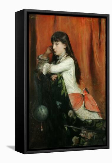 Lia Levy,the painter's daughter aged 12. Canvas.-Emile Levy-Framed Stretched Canvas