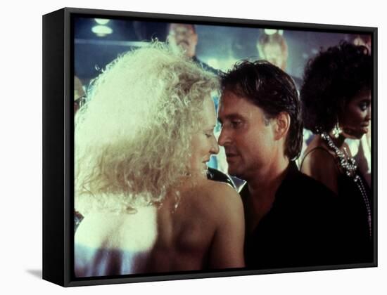 Liaison fatale Fatal attraction by Adrian Lyne with Glenn Close and Michael Douglas, 1987 (photo)-null-Framed Stretched Canvas