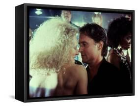 Liaison fatale Fatal attraction by Adrian Lyne with Glenn Close and Michael Douglas, 1987 (photo)-null-Framed Stretched Canvas
