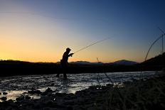 Spring Fly Fishing At Dusk Outside Of Fairplay Colorado The Mosquito Range Looms In The Background-Liam Doran-Photographic Print