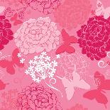 Floral Seamless Pattern with Hand Drawn Flowers - Chrysanthemum and Peony.-lian2011-Art Print