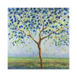 Trees in Blue Green-Libby Smart-Stretched Canvas