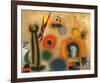 Libelle Mit Roten Flugeln Eine Schlange Jagend-Joan Miro-Framed Art Print