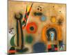 Libelle Mit Roten Flugeln Eine Schlange Jagend-Joan Miro-Mounted Art Print