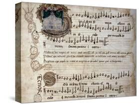 Liber Capella (Song Book) with Music Score of Mass for Four Voices by Heinrich Isaac (1445-1517)-null-Stretched Canvas