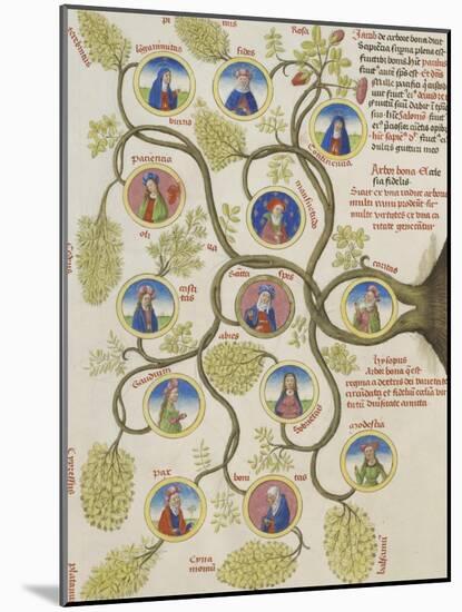Liber Floridus par Lambertus : arbre de vertus, arbre de sagesse-null-Mounted Giclee Print