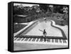 Liberace at the 'Piano' Shaped Pool in His Home-Loomis Dean-Framed Stretched Canvas