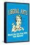 Liberal Arts Like Fries With That Diploma Funny Retro Poster-Retrospoofs-Framed Stretched Canvas