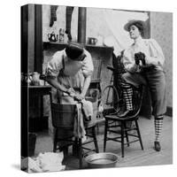 Liberated Woman On Wash Day, 1901-Science Source-Stretched Canvas