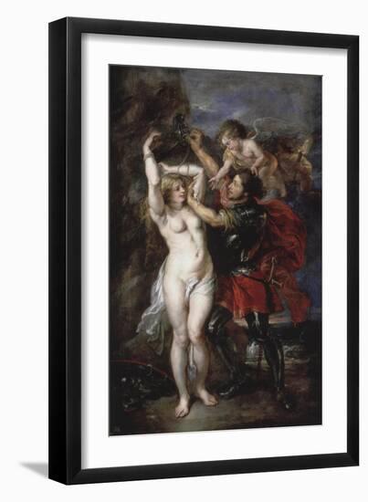 Liberation of Andromeda by Perseus, Greek Hero Who Has Just Saved the Princess-Peter Paul Rubens-Framed Giclee Print