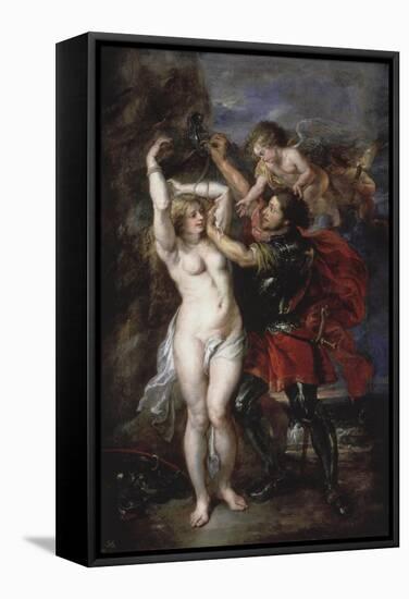 Liberation of Andromeda by Perseus, Greek Hero Who Has Just Saved the Princess-Peter Paul Rubens-Framed Stretched Canvas